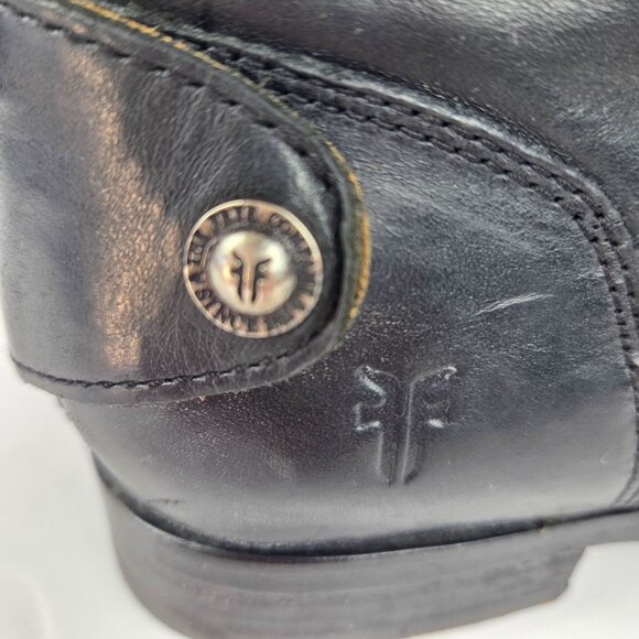 Frye Melissa Button Back Black Leather Riding Boots Size 7.5 B - Picture 10 of 16